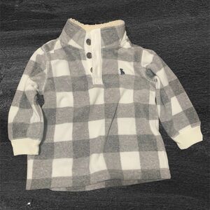 Carter’s Pullover Gray/White Buffalo Plaid Pullover - 12 Months
